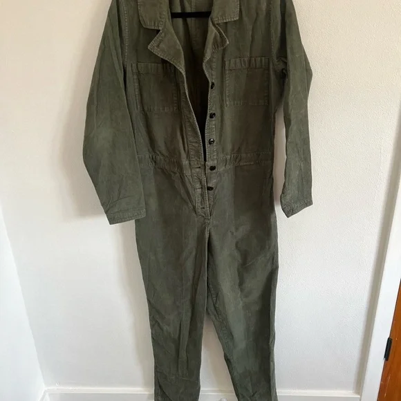 Outerknown Green Corduroy Jumpsuit, size small